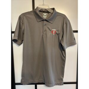 Ogio Minnesota‎ Twins Embroidered Men's Polo Shirt Gray Size M Short Sleeve MLB